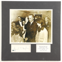 Sarah T. Hughes Signed Custom Matted Cut Display with Lyndon B. Johnson Swore-In Photo (Beckett) at PristineAuction.com
