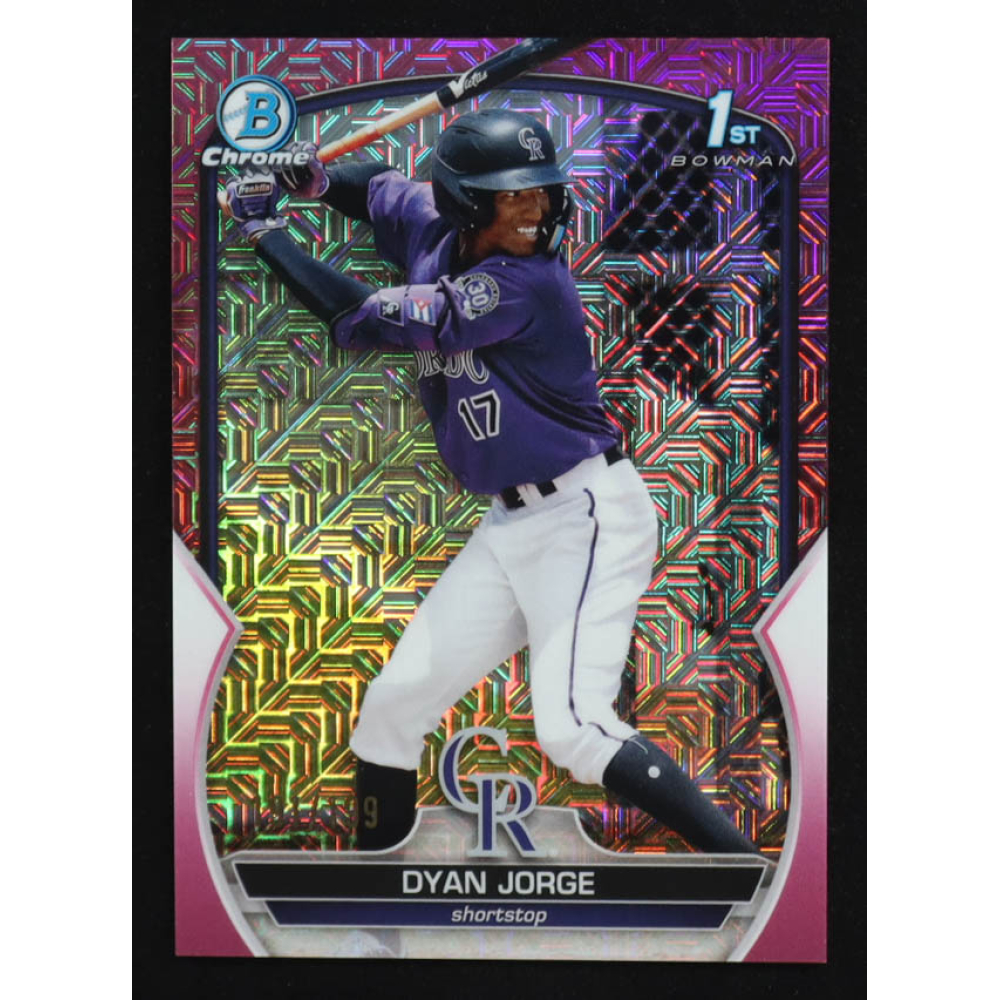 Dyan Jorge 2023 Bowman Chrome Mega Box Prospects Pink Refractors #BCP22 RC #191/199 at PristineAuction.com
