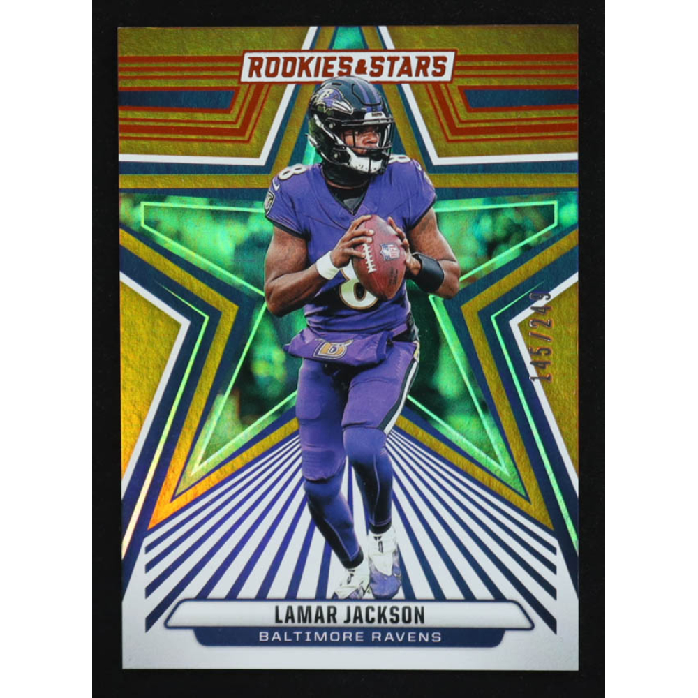 Lamar Jackson 2024 Rookies and Stars Orange #10 #145/249 at PristineAuction.com