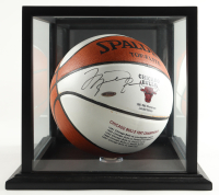 Michael Jordan Signed Bulls 1997 NBA Finals Logo Basketball with Display Case (UDA & GOAT) at PristineAuction.com