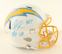 J. K. Dobbins Signed Chargers Full-Size Speed Helmet Inscribed "Bolt Up!" (Beckett) at PristineAuction.com