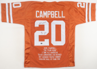 Earl Campbell Signed Career Highlight Stat Jersey Inscribed "HT 77" (Beckett) at PristineAuction.com