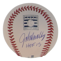 John Smoltz Signed OML Hall of Fame Logo Baseball Inscribed "HOF 15" (JSA) at PristineAuction.com