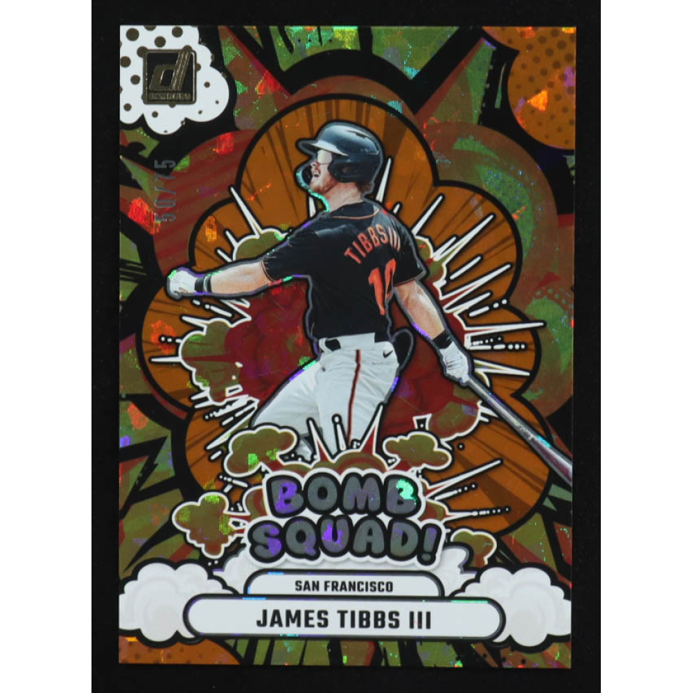 James Tibbs III 2025 Donruss Bomb Squad Orange Ice #14 RC #50/75 at PristineAuction.com