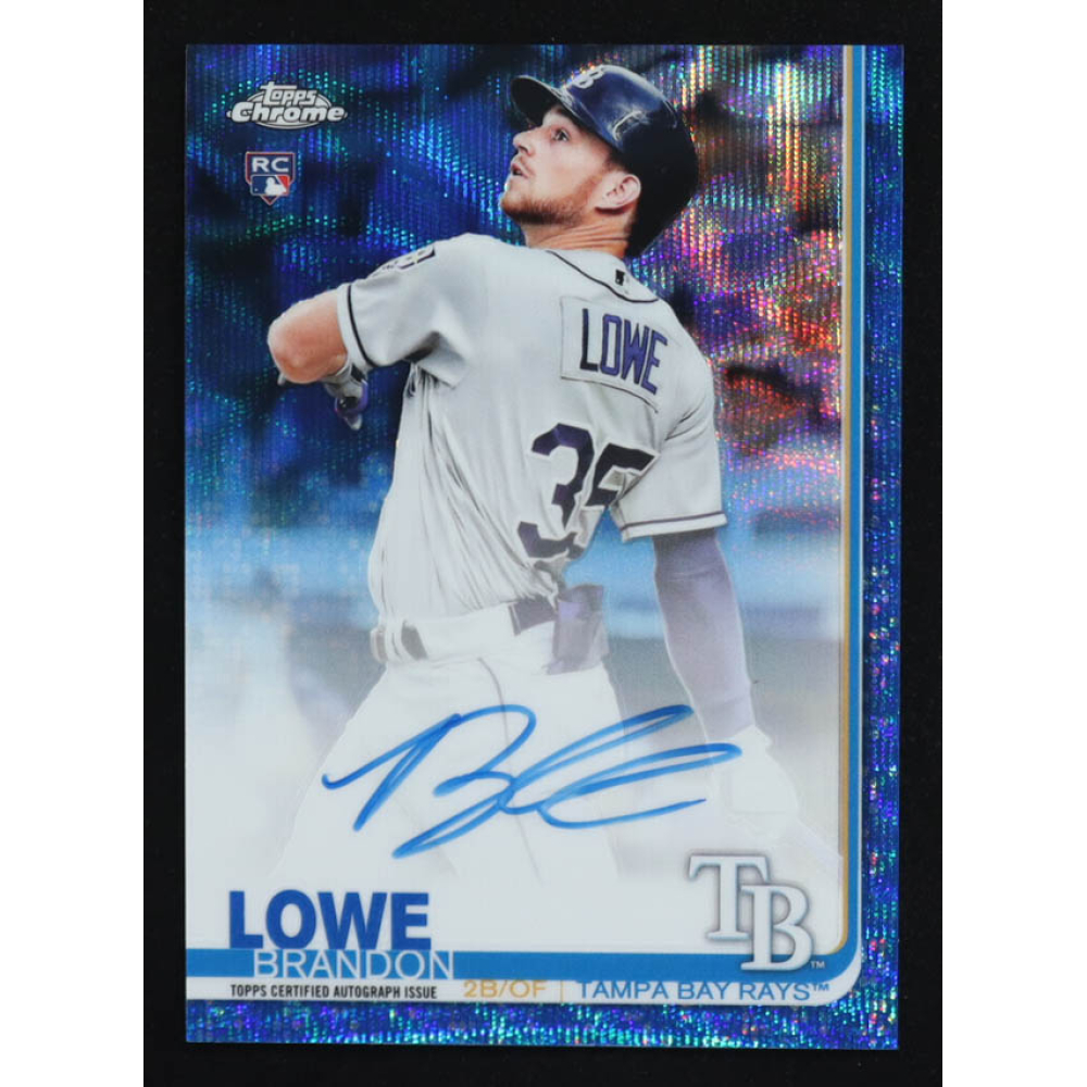 Brandon Lowe 2019 Topps Chrome Rookie Autographs Blue Wave Refractors #RABL RC #55/150 at PristineAuction.com