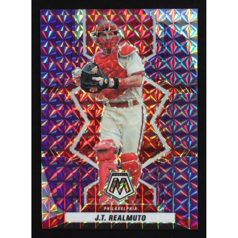 J.T. Realmuto 2022 Panini Mosaic Mosaic Purple #94 #27/49 at PristineAuction.com