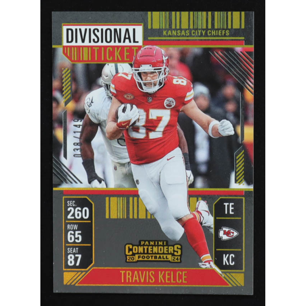 Travis Kelce 2024 Panini Contenders Divisional Ticket #48 #38/149 at PristineAuction.com