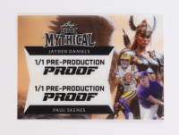 Jayden Daniels / Paul Skenes 2024 Leaf Exotic Mythical Valkyrie Pre-Production Proof RC #1/1 at PristineAuction.com