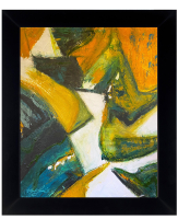 Mark Lewis Custom Framed Original Painting On Canvas #007-25 (Lewis) at PristineAuction.com