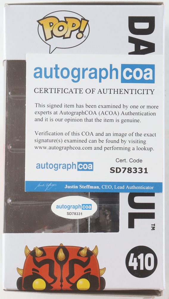 Sam Witwer Signed "Star Wars" #410 Darth Maul Funko Pop! Vinyl Figure (ACOA) at PristineAuction.com Sam Witwer Signed "Star Wars" #410 Darth Maul Funko Pop! Vinyl Figure (ACOA) at PristineAuction.com