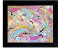 Mark Lewis Custom Framed Original Painting On Canvas #005-25 (Lewis) at PristineAuction.com