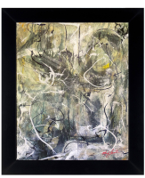 Mark Lewis Custom Framed Original Painting On Canvas #003-25 (Lewis) at PristineAuction.com