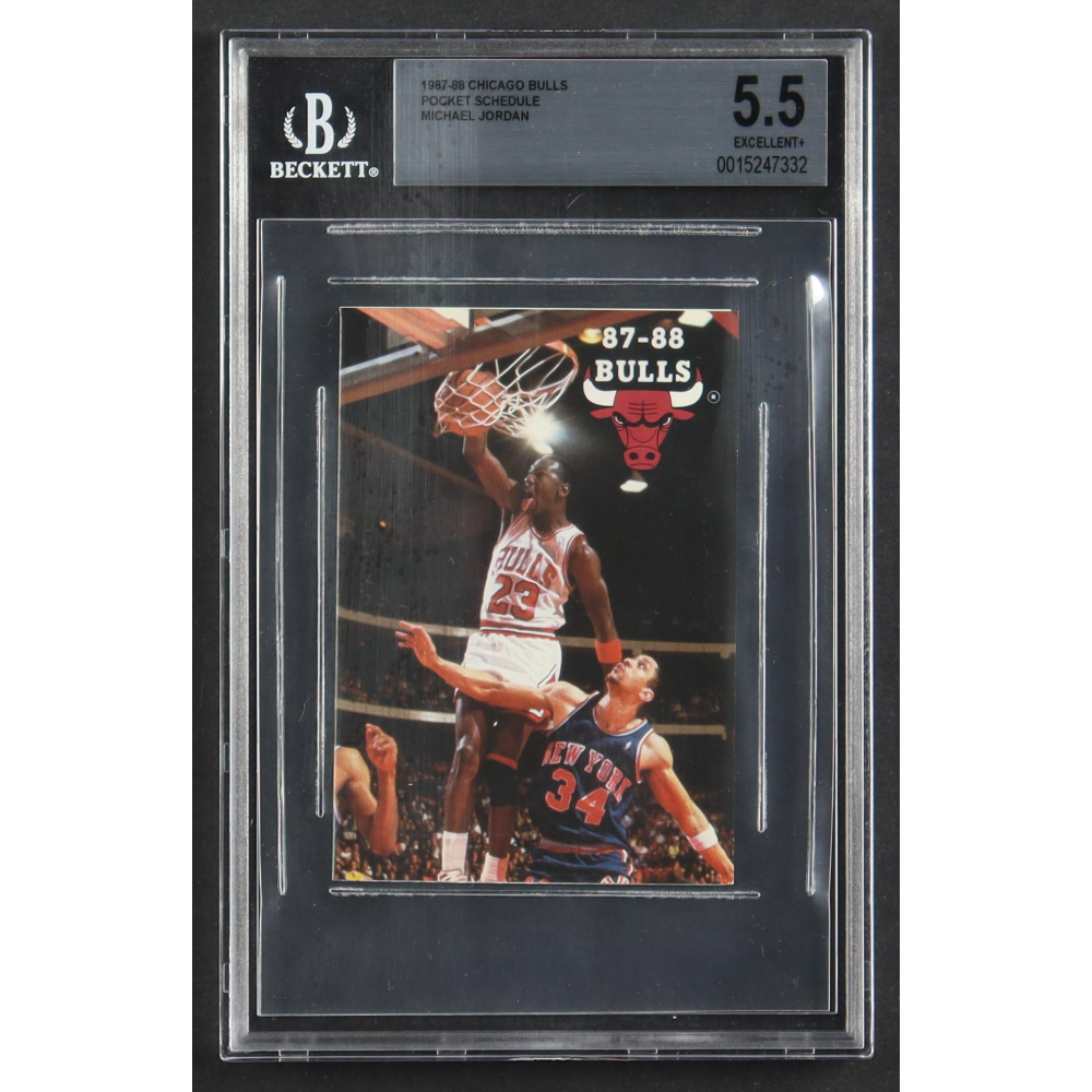 Michael Jordan Chicago Bulls 1987-88 Season Pocket Schedule (BGS 5.5) at PristineAuction.com