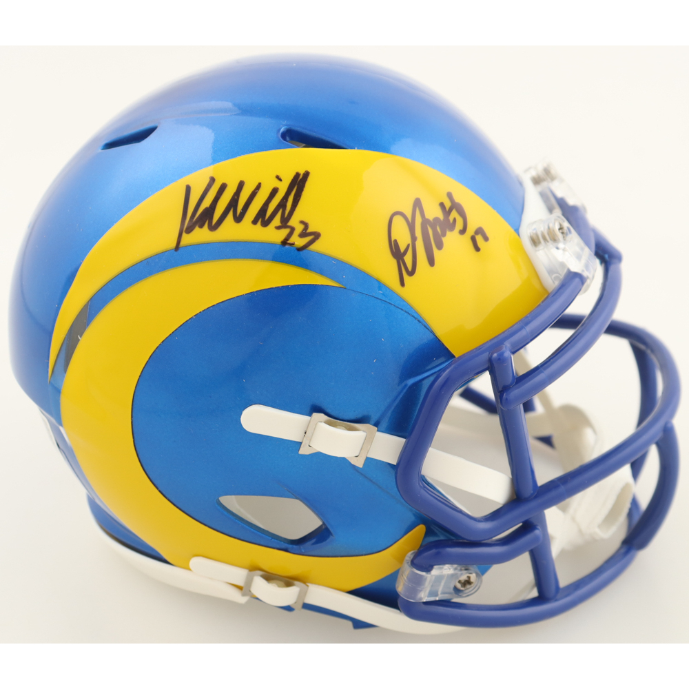 Davante Adams & Kyren Williams Signed Rams Speed Mini Helmet (Beckett) at PristineAuction.com