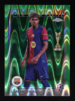 Lamine Yamal 2024-25 Topps Chrome UEFA Club Competitions Neon Green RayWave Refractors #27 #107/125 at PristineAuction.com