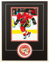 Jarome Iginla Signed Flames Custom Matted Cut Display (JSA) at PristineAuction.com