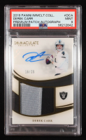 Derek Carr 2019 Immaculate Collection Premium Patch Autographs #38 #16/25 (PSA 9) at PristineAuction.com
