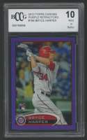 Bryce Harper 2012 Topps Chrome Purple Refractors #196 RC (BCCG 10) at PristineAuction.com