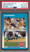 Greg Maddux Signed 1987 Fleer Update Glossy #U68 RC (PSA 8 | Autograph Graded 10) at PristineAuction.com