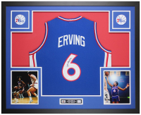 Julius Erving Signed Custom Framed Jersey Display (JSA) at PristineAuction.com