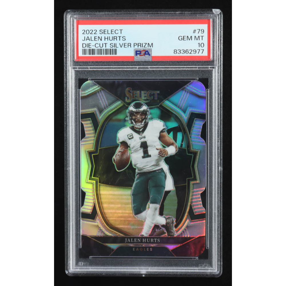 Jalen Hurts 2022 Select Prizm Silver Die Cut #219 (PSA 10) at PristineAuction.com