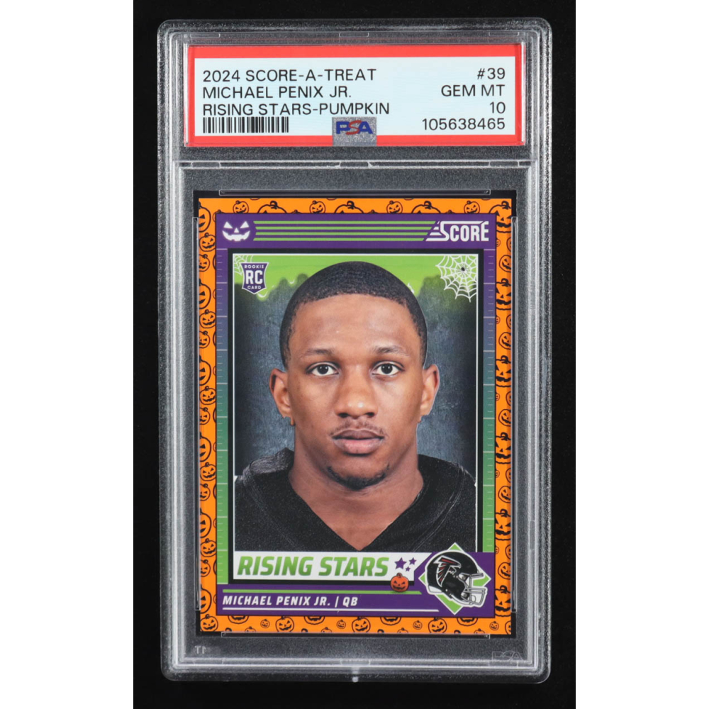 Michael Penix Jr. 2024 Score Halloween Rising Stars Pumpkins #39 RC (PSA 10) at PristineAuction.com