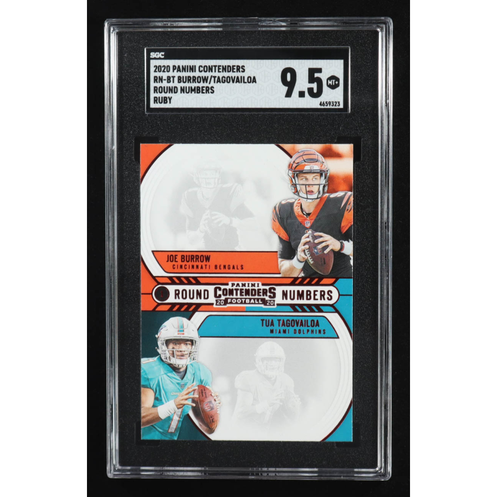 Joe Burrow / Tua Tagovailoa 2020 Panini Contenders Round Numbers Ruby #1 (SGC 9.5) at PristineAuction.com