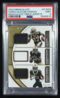 Michael Thomas / Joe Horn / Marques Colston 2022 Immaculate Collection Immaculate Triple Jerseys #13 #5/49 (PSA 9) at PristineAuction.com