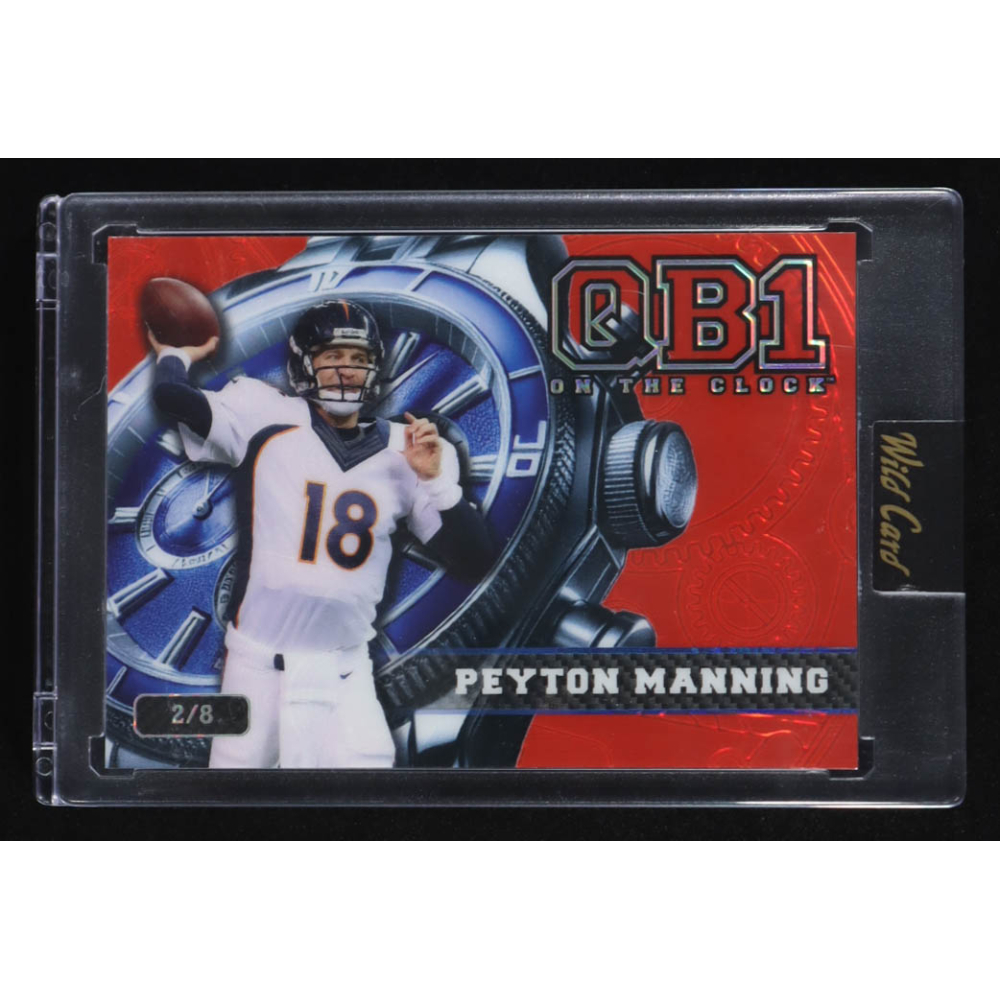 Peyton Manning 2024 Wild Card QB1 On The Clock Red & Blue #OCWRDPM1 #2/8 at PristineAuction.com