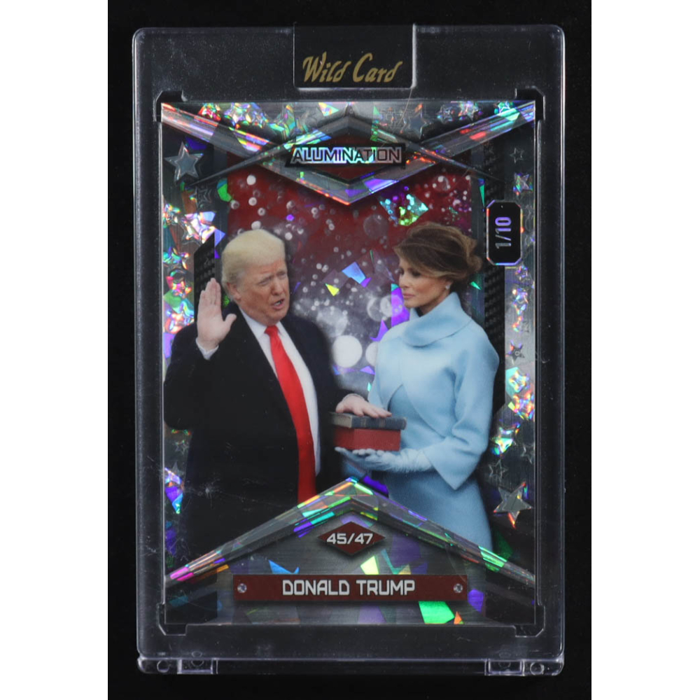 Donald Trump 2025 Wild Card Alumination Trump Inauguration Crystal #SKBCSRDT7 #1/10 at PristineAuction.com