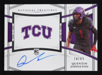 Quentin Johnston 2023 Panini National Treasures Collegiate Team Logo Signatures #7 RC #24/49 at PristineAuction.com