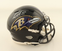 Lamar Jackson Signed Ravens Speed Mini Helmet (JSA) at PristineAuction.com