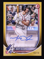 Matt Olson 2025 Bowman Rookie and Veteran Autographs Gold Border #PRVMO #34/50 at PristineAuction.com