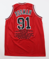 Dennis Rodman Signed Career Highlight Stat Jersey (JSA) at PristineAuction.com