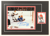 Bobby Hull Signed Blackhawks Custom Matted Photo with Trading Card (JSA) at PristineAuction.com