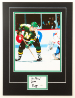 Brian Propp Signed North Stars Custom Matted Cut Display Inscribed "Guffaw" (JSA) at PristineAuction.com
