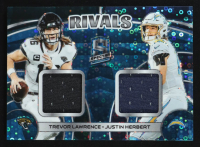 Trevor Lawrence / Justin Herbert 2023 Panini Spectra Rivals Materials Neon Blue #4 #60/60 at PristineAuction.com