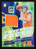 Bo Nix 2024 Donruss Optic First Year Fresh Jerseys Blue Hyper #5 RC at PristineAuction.com