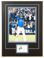 Edwin Encarnacion Signed Blue Jays Matted Cut Display (JSA) at PristineAuction.com