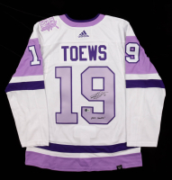 Jonathan Toews Signed Blackhawks Adidas Authentic Captain's Jersey Inscribed "Puck Cancer!"(Beckett) at PristineAuction.com
