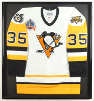 Tom Barrasso Signed Penguins Custom Framed Authentic CCM Jersey Display (Beckett) at PristineAuction.com