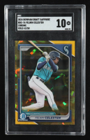 Felnin Celesten 2024 Bowman Chrome Draft Sapphire Gold Refractors #BDC76 RC #43/50 (SGC 10) at PristineAuction.com