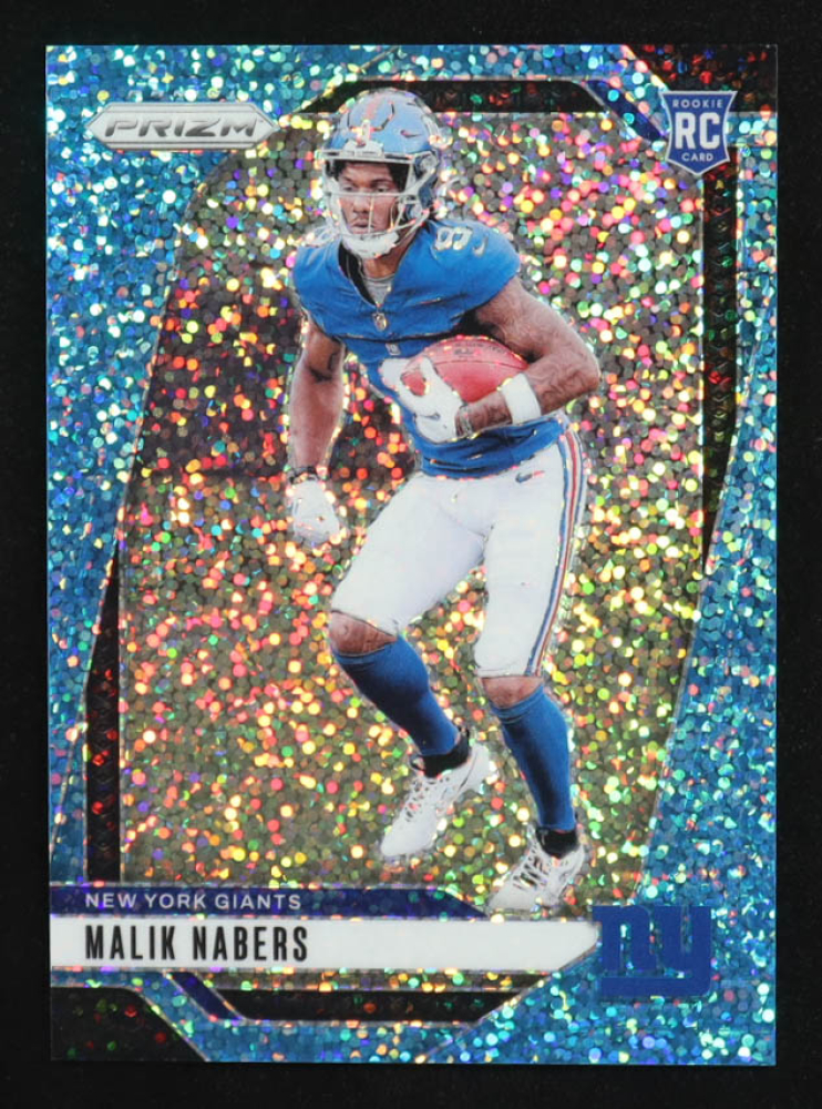 Malik Nabers 2024 Panini Prizm Prizms Blue Sparkle #370 RC #32/96