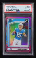 Ladd McConkey 2024 Donruss Optic Rated Rookies Preview Pink #328 RC (PSA 10) at PristineAuction.com