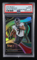 Bijan Robinson 2023 Select Prizm Black and Green Die Cut #296 RC (PSA 10) at PristineAuction.com