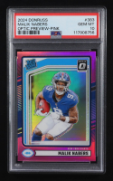 Malik Nabers 2024 Donruss Optic Rated Rookies Preview Pink #383 RC (PSA 10) at PristineAuction.com
