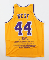 Jerry West Signed Career Highlight Stat Jersey (JSA) at PristineAuction.com