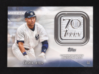Derek Jeter 2021 Topps 70th Anniversary Commemorative Logo Patch Autographs #70LPDJ at PristineAuction.com