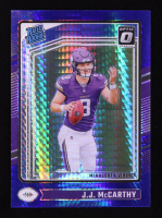 JJ McCarthy 2024 Donruss Optic Blue Hyper #235 RR RC at PristineAuction.com