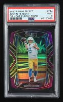 Justin Herbert 2020 Panini Select Die Cut Purple Prizm #244 RC (PSA 9) at PristineAuction.com